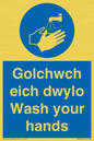 MH926: golchwch eich dwylo / wash your hands - safety sign