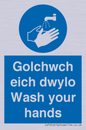 MH926: golchwch eich dwylo / wash your hands - safety sign