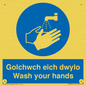 MH926: golchwch eich dwylo / wash your hands - safety sign