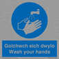 MH926: golchwch eich dwylo / wash your hands - safety sign