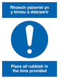 MH927: Rubbish in bins - Welsh