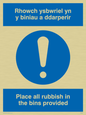 MH927: Rubbish in bins - Welsh