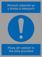 MH927: Rubbish in bins - Welsh