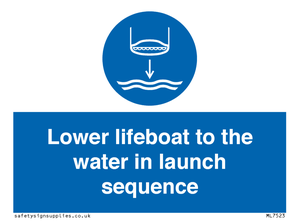 ML7523: Lower lifeboat to the water in launch sequence