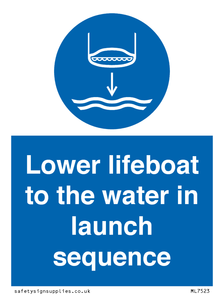ML7523: Lower lifeboat to the water in launch sequence