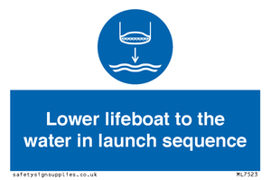 ML7523: Lower lifeboat to the water in launch sequence