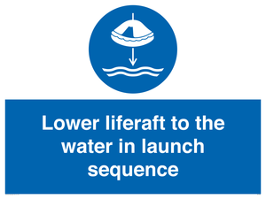 ML7524: Lower liferaft to the water in launch sequence
