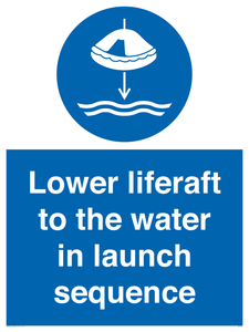 ML7524: Lower liferaft to the water in launch sequence