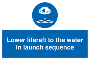 ML7524: Lower liferaft to the water in launch sequence