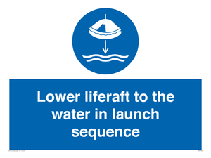 ML7524: Lower liferaft to the water in launch sequence
