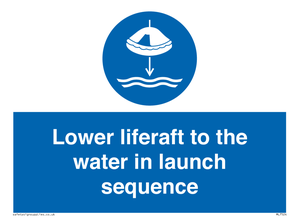 ML7524: Lower liferaft to the water in launch sequence