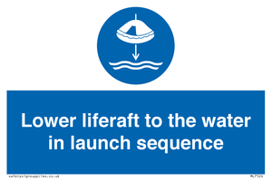 ML7524: Lower liferaft to the water in launch sequence