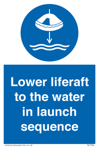 ML7524: Lower liferaft to the water in launch sequence