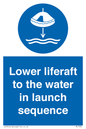 ML7524: Lower liferaft to the water in launch sequence