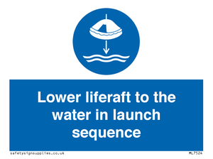 ML7524: Lower liferaft to the water in launch sequence