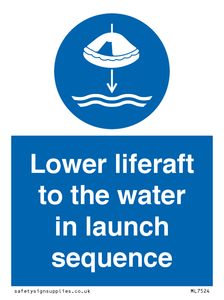 ML7524: Lower liferaft to the water in launch sequence