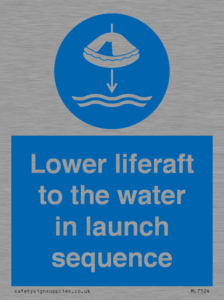 ML7524: Lower liferaft to the water in launch sequence