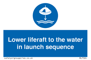 ML7524: Lower liferaft to the water in launch sequence