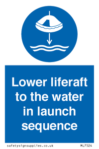 ML7524: Lower liferaft to the water in launch sequence