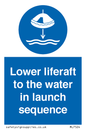 ML7524: Lower liferaft to the water in launch sequence