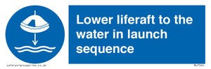 ML7524: Lower liferaft to the water in launch sequence