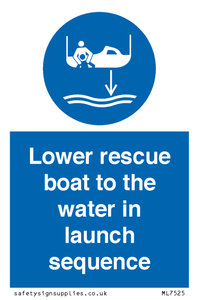 ML7525: Lower rescue boat to the water in launch sequence