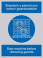 MM937: stopiwch y peirant cyn tynnu'r gwarchoddion