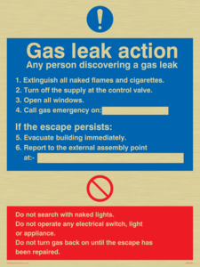 MN5594: Gas leak action Sign