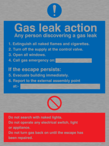 MN5594: Gas leak action Sign