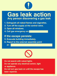 MN5594: Gas leak action Sign