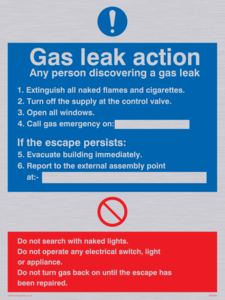 MN5594: Gas leak action Sign