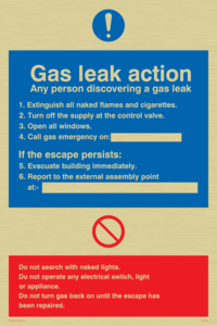 MN5594: Gas leak action Sign