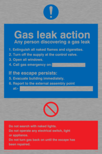 MN5594: Gas leak action Sign