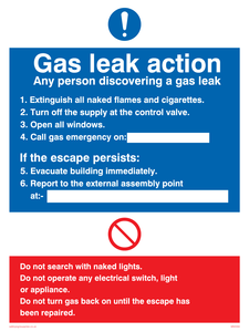 MN5594: Gas leak action Sign