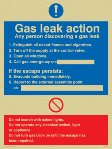 MN5594: Gas leak action Sign