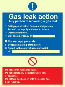 MN5594: Gas leak action Sign