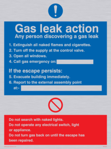 MN5594: Gas leak action Sign