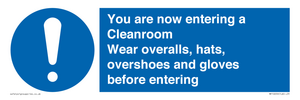 MP10059: Cleanroom Wear overalls, hats, overshoes and gloves before entering