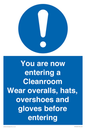 MP10059: Cleanroom Wear overalls, hats, overshoes and gloves before entering