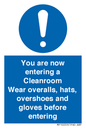 MP10059: Cleanroom Wear overalls, hats, overshoes and gloves before entering