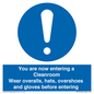 MP10059: Cleanroom Wear overalls, hats, overshoes and gloves before entering