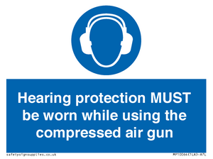 MP10064: Hearing protection MUST be worn while using the compressed air gun