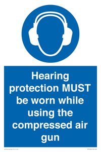 MP10064: Hearing protection MUST be worn while using the compressed air gun