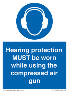 MP10064: Hearing protection MUST be worn while using the compressed air gun
