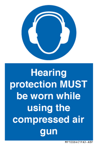 MP10064: Hearing protection MUST be worn while using the compressed air gun