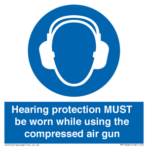 MP10064: Hearing protection MUST be worn while using the compressed air gun