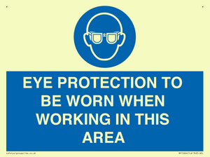 MP10264: EYE PROTECTION TO BE WORN WHEN WORKING IN THIS AREA