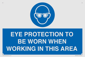 MP10264: EYE PROTECTION TO BE WORN WHEN WORKING IN THIS AREA