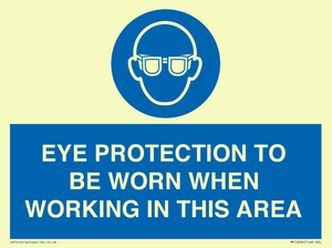 MP10264: EYE PROTECTION TO BE WORN WHEN WORKING IN THIS AREA