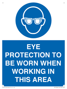 MP10264: EYE PROTECTION TO BE WORN WHEN WORKING IN THIS AREA